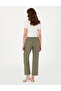 Khaki Carrot Fit Linen Trousers 50301256-Vr027 - 4