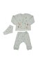 Baby Boy Water Green Elephant Embroidered Bib Waffle Set of 3 - 5