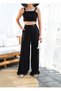Women's Linen Gipeli Crop and Trousers Double Set - 7