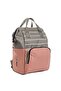 Gray Salmon Striped Mother Baby Backpack - 2