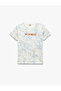 Embroidery Detailed Short Sleeve Crew Neck Cotton T-Shirt