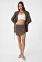 Brown Slit Women's Mini Skirt - 2