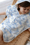 4 Layer Muslin Poncho - Blue Toile De Jouy - 2