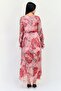 Women Floral Print Belted Maxi Dress, Multicolor - 4