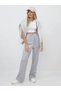 Women's Seasonal Loose Wide Comfortable Leg Gray Sweatpants with Side Pockets - 2