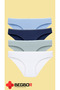 4-Piece Waist Lace Detail Summer Colors Panty Set