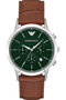 Men Stainless Steel Leather Quartz Watch