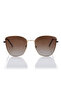 Polarized Sunglasses Gold Frame Gradient Brown Mirror Lens 59mm - LC1202C02
