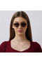 Polarized Sunglasses Rosegold Frame Gradient Brown Mirror Lens 56mm - LC1210C02 - 6