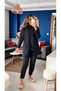 Women's Long Sleeve Turtleneck Front Buttoned Blouse and Trousers Yumoş Double Set - 7
