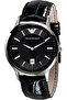 Men Stainless Steel Leather Quartz Watch