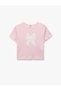 Crew Neck Short Sleeve Bow Detail Cotton Crop T-Shirt