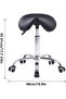 Professional Heavy Duty Rolling Saddle Stool PU Leather Swivel Adjustable Rolling with Wheels - 2