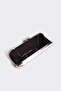 Silver Metallic Silver Clamshell Chain Strap Clutch Evening Bag - 5