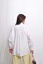 Special Design Embroidered Oversize Long Sleeve Shirt 4823 - White - 7