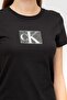 Sequin Slim Women's Crew Neck T-Shirt Black - 4