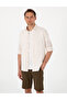 Beige Linen Blended Regular Fit Long Sleeve Shirt 50303245-Vr011