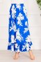 Ruffle Patterned Skirt Cobalt Blue - 3