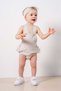 Baby Kids Gray Cotton Comfortable Salopet Jumpsuit 2-Piece Set Trend Fashion Bottom Top Set - 2