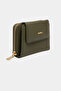 3802 Genuine Real Leather Small Women's Wallet Flother Green - 2