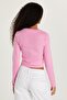 Women's Slim Fit Slim Fit Crew Neck Pink Blouse - 5