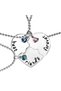 Puzzle Heart Stoned Best Friend Necklace 3 Pieces Make Brown Stylish Young Gift Necklace