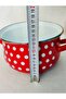 Red Polka Dot Enamel 20 cm 3 Liter Medium Size Milk Yogurt Food Casserole Pot Let's Pay Attention to the Dimensions! - 4