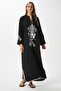 Modest Women's Elina Embroidered Tasseled Slit Viscose Summer Dress