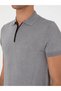 Gray Slim Fit Zippered Polo Neck Knitwear T-Shirt 50300817-Vr024 - 7