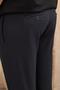 Men's Slim Fit Tie Waist Textured Navy Blue Trousers - 7