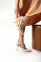 Cream Patent Leather Ankle Buckle Stiletto – Thin Heel, Comfortable Fit, Pointed Toe - 4
