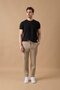 Men's Regular Fit Mid Waist Straight Leg Beige Trousers - 2