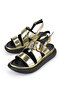 , Women's Genuine Leather Heeled Sandals 151992 Z302 Gold - 5
