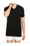 Tutku Men's Black Ribbed V-Neck Undershirt
