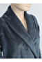 Dark Gray Women's/Men's Unisex Shawl Collar Home, Hotel, Spa, Bath Robe One Piece - 6