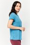 Women Sportswear Fit Short Sleeve Outdoor T-Shirt, Blue - 3