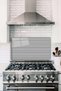 Gray Striped Design Glass Stove Back Protector, Heat Resistant, Countertop Built-In and Kitchen Protection
