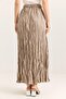Crinkle Model Elastic Waist Women's Skirt Mink - 5