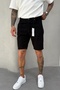 Black Denim Fabric Men's Jean Jeans Shorts Ke-463
