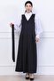 Belted Pleated Knitted Gilet Dress Black Hm2736 - 7