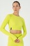 Slimfit Women's Crew Neck Neon Green Crop Top - 3