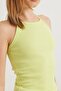 Ribbed Knit blouse with strap green - 4