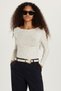 Women's Slim Fit Slim Fit White Blouse with Back Detail - 4