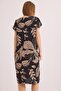 V-Neck Comfortable Fit Woven Viscose Dress Mink - 2