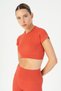 Slimfit Women's Crew Neck Tile Crop Top - 2