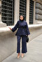Women's Basic Linen Suit Navy Blue