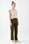 Regular Women's Crew Neck Clay Color Crop Top - 4