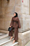 Women's Basic Linen Suit Brown - 2