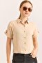 Muslin soft textured shirt mink