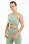 Slimfit Women's Crew Neck Water Green Bra
